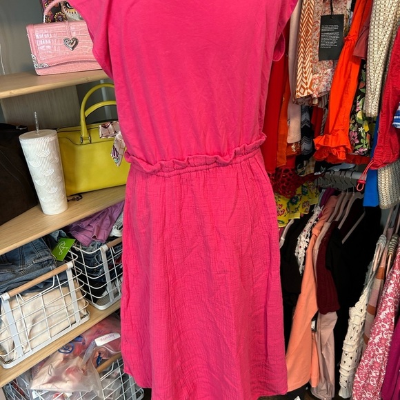 Anthropology Pink Casual Dress preloved condition size medium. High low dress - Picture 6 of 8